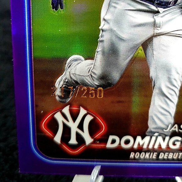 Jasson Dominguez 217/250 RC 2024 Topps Chrome Update Purple Refractors Yankees - Picture 2 of 3